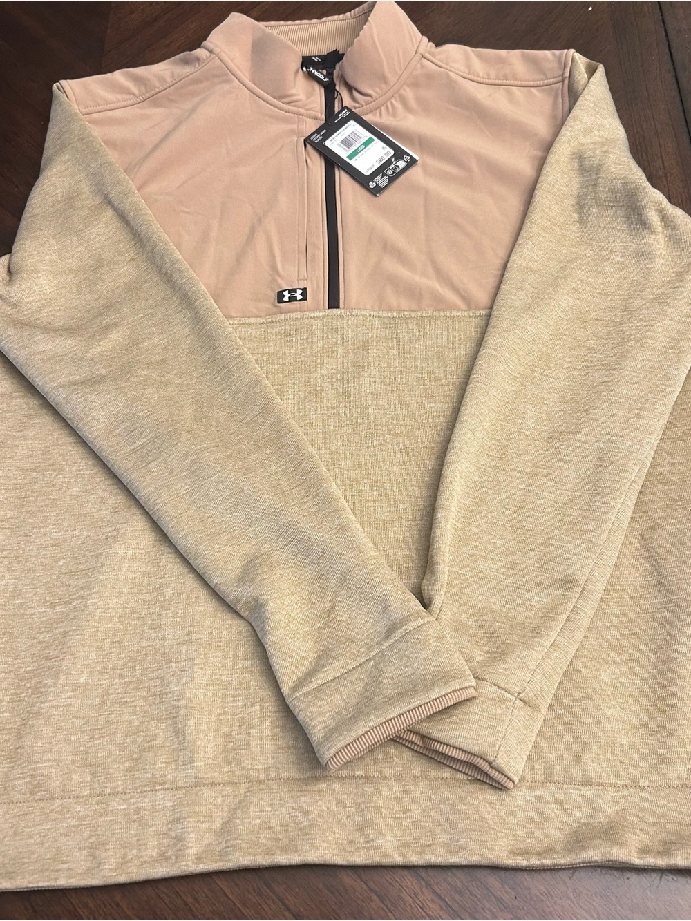 Under Armour Men's Drive Storm Half Zip Camel/Sandstorm/White, Large New - Picture 3 of 11